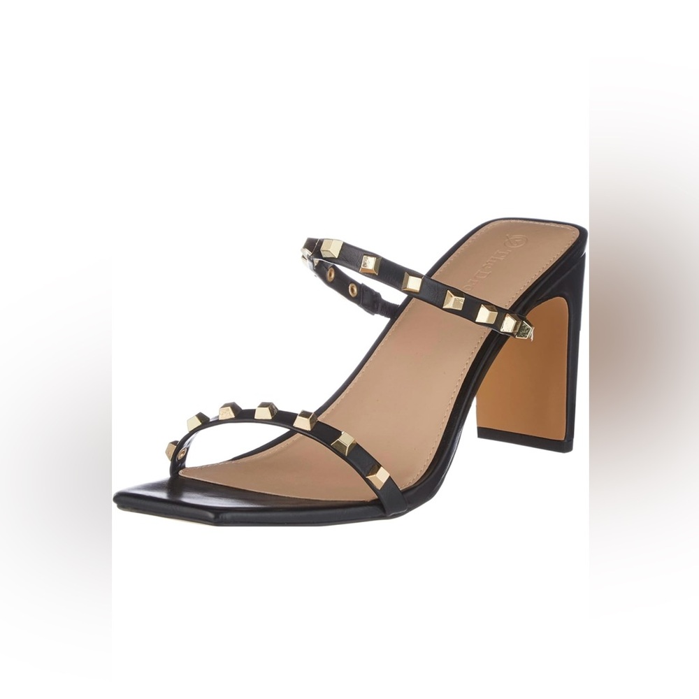 The Drop Women's Avery Square Toe Two Strap High Heeled Sandal